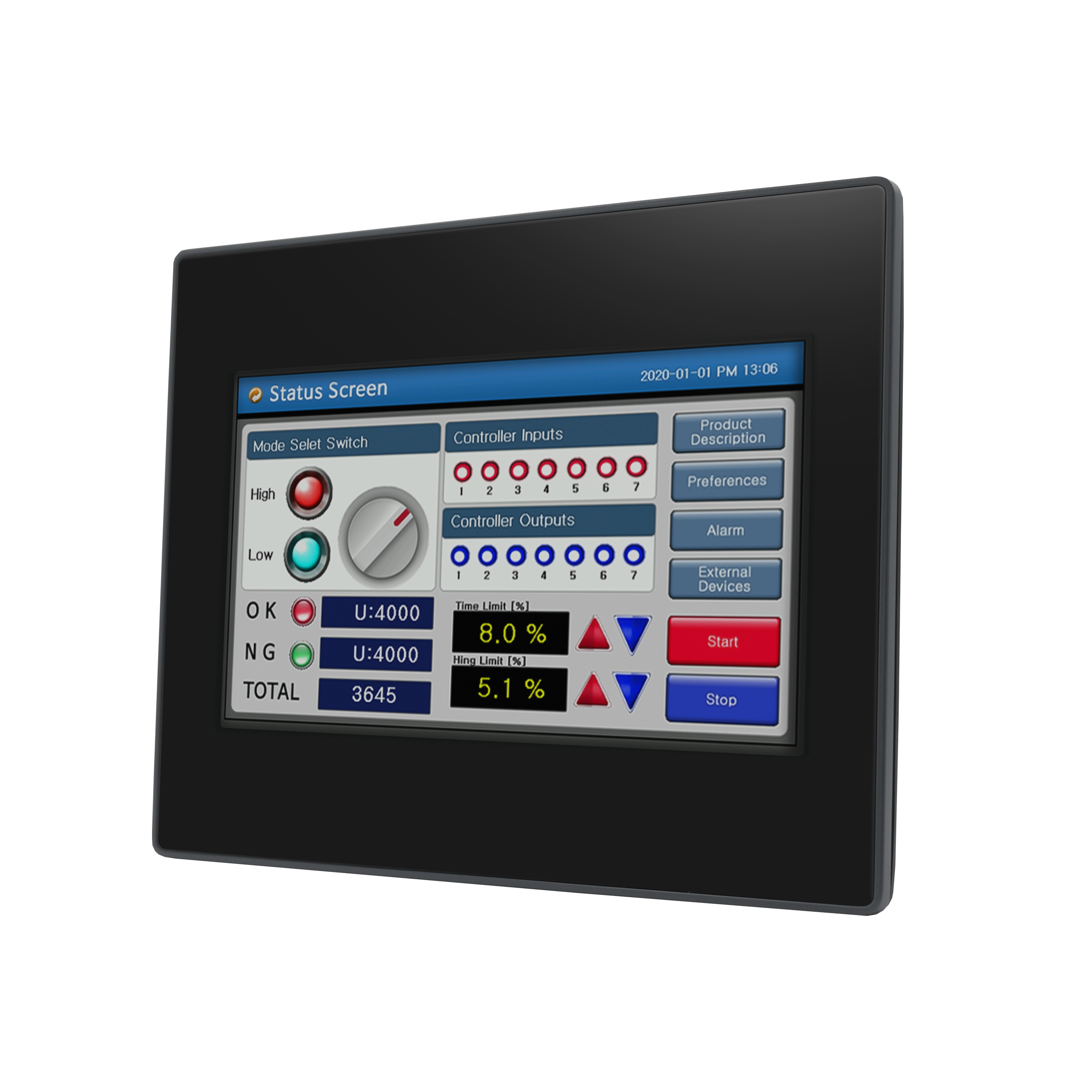 Panel táctil TFT de la serie HMI 60